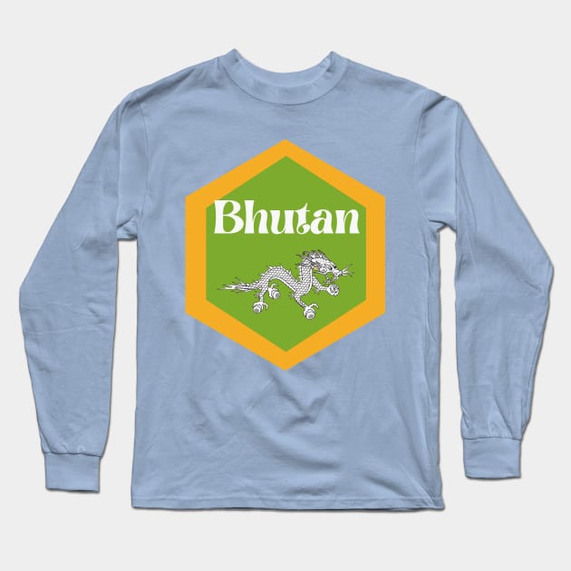 Bhutan Long Sleeve T-Shirt by Papilio Art